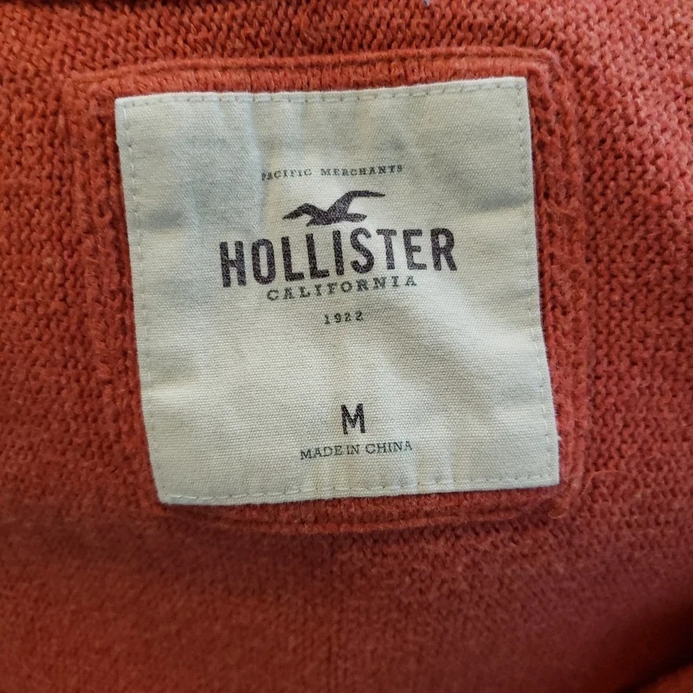 Vintage Hollister Y2K Sweater Medium V-Neck Xtra Long Sleeves Deep V Preppy Fall